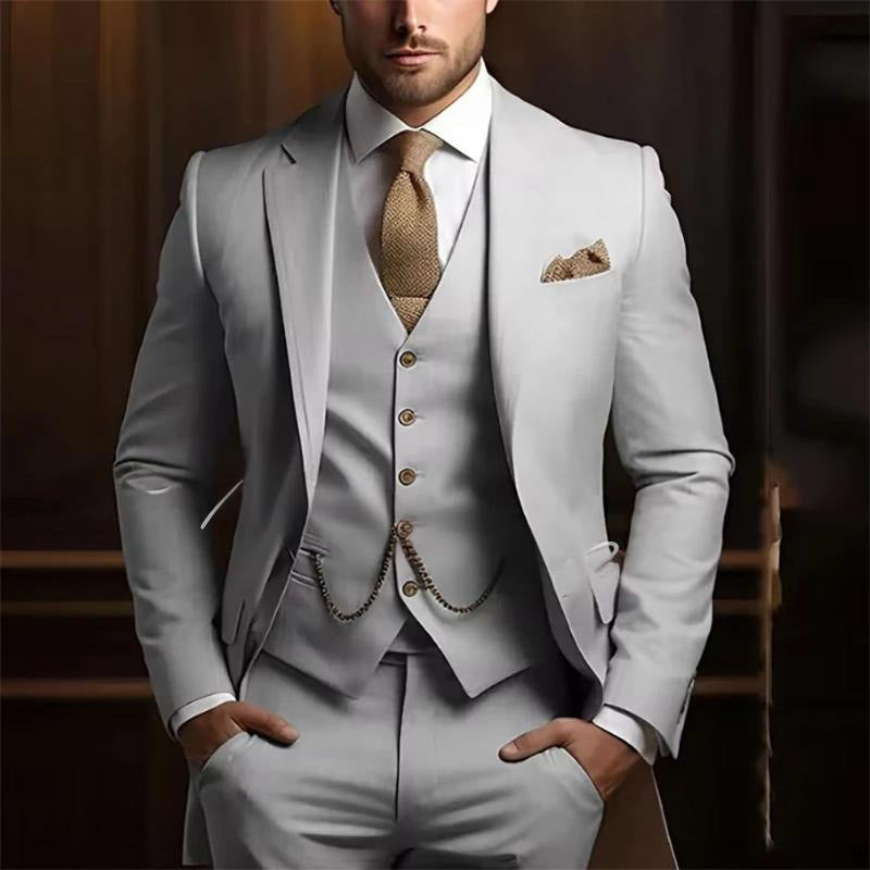 Men's High-grade Gentleman Slim Suit Three-piece Suit