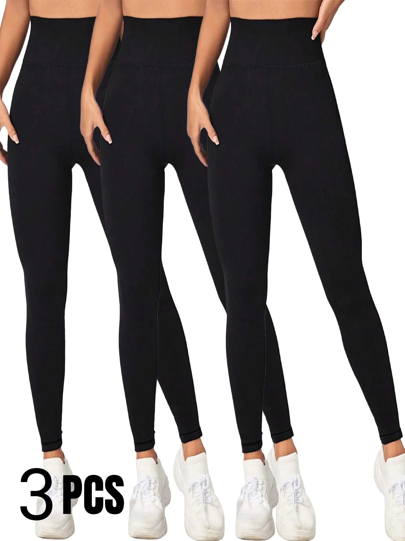 3 Pack Women's Thermal High-Waisted Yoga Pants