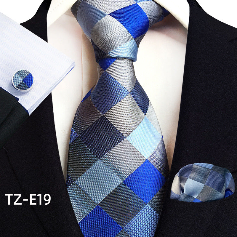 Paisley Tie Square Scarf Pocket Square Cufflinks Three-piece
