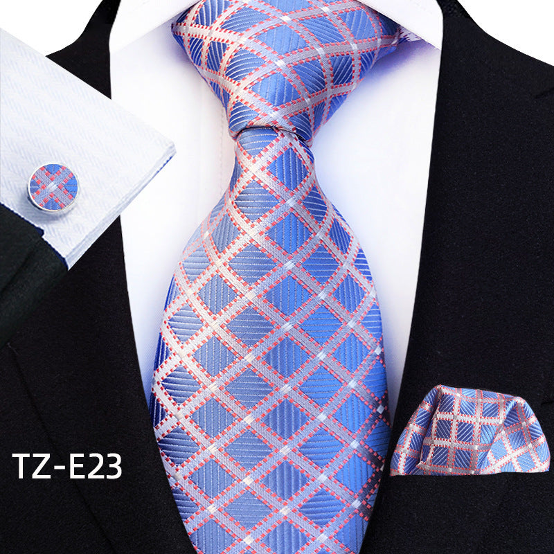 Paisley Tie Square Scarf Pocket Square Cufflinks Three-piece