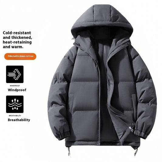 Down Cotton-padded Jacket Men's Hooded Bread Coat