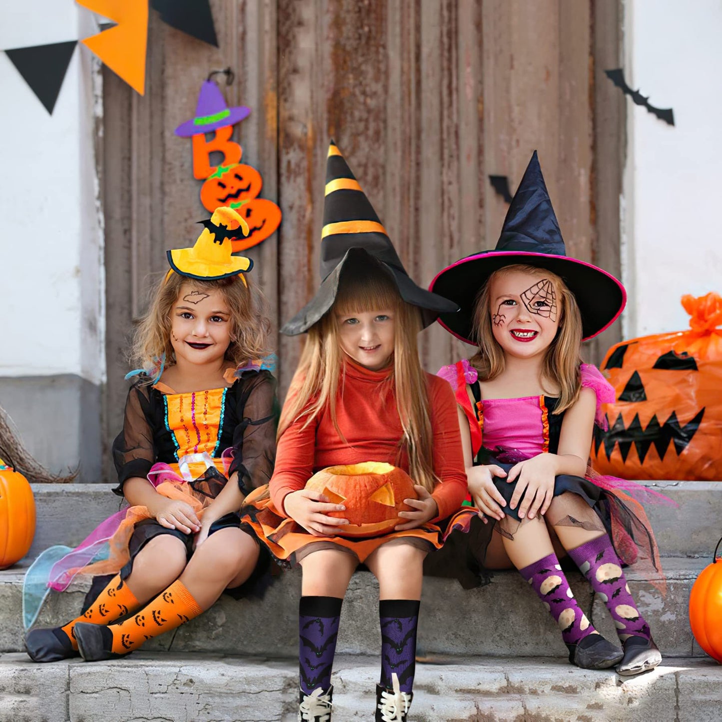 6 Pairs Halloween Christmas Socks For Men Women Girls