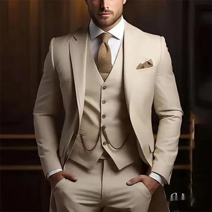 Men's High-grade Gentleman Slim Suit Three-piece Suit