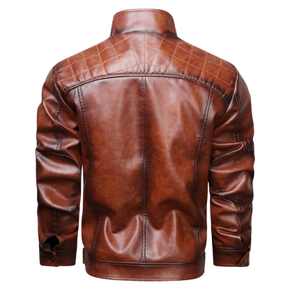 Men's Retro Faux Leather Cafe Racer Jacket Stylish & Trendy