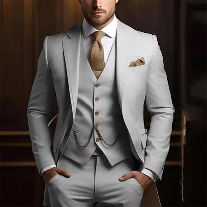 Men's High-grade Gentleman Slim Suit Three-piece Suit