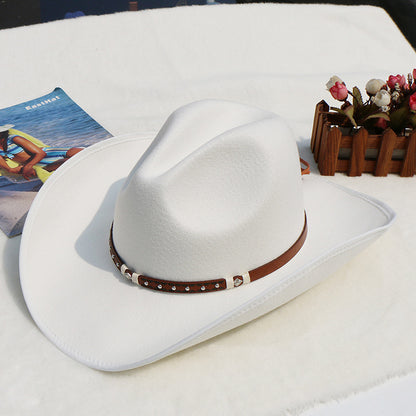 Men's Felt Riding Woolen Cowboy Hat Hat
