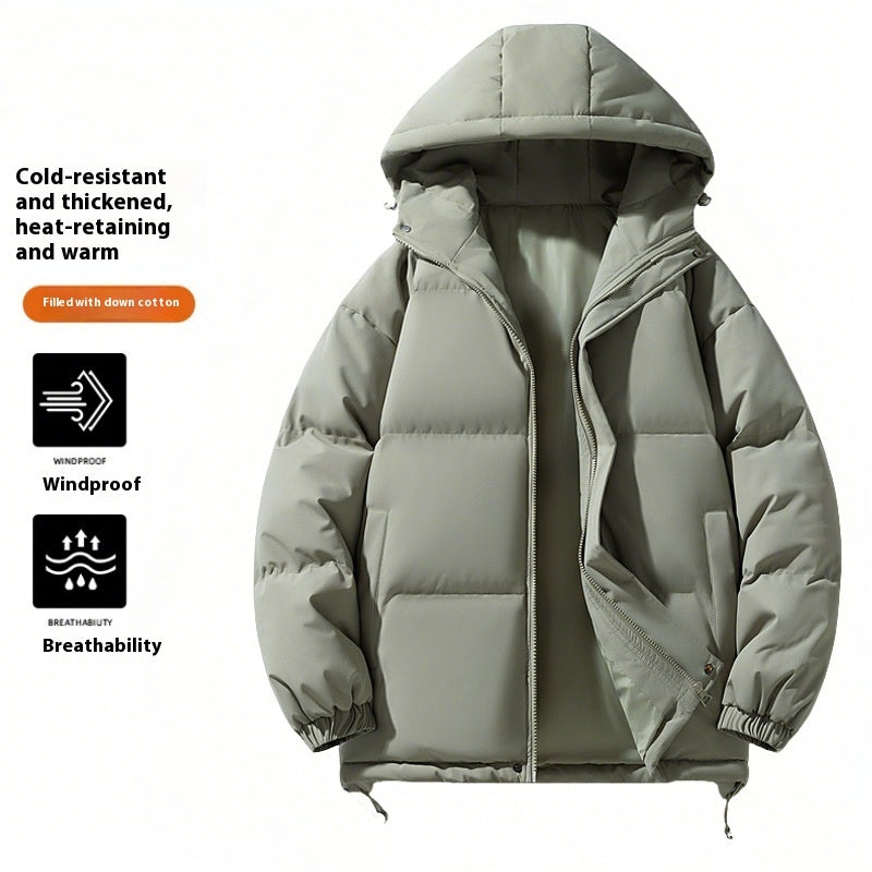 Down Cotton-padded Jacket Men's Hooded Bread Coat