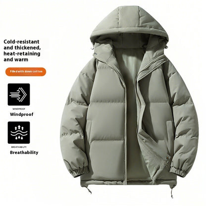 Down Cotton-padded Jacket Men's Hooded Bread Coat