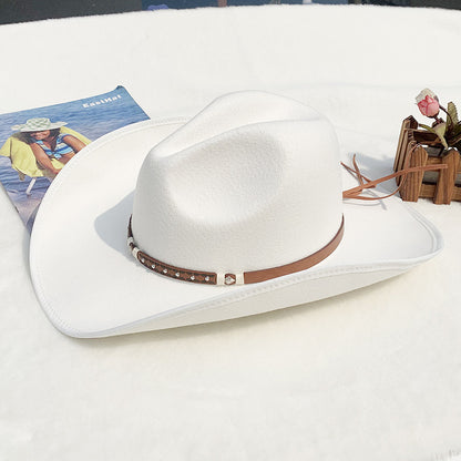 Men's Felt Riding Woolen Cowboy Hat Hat