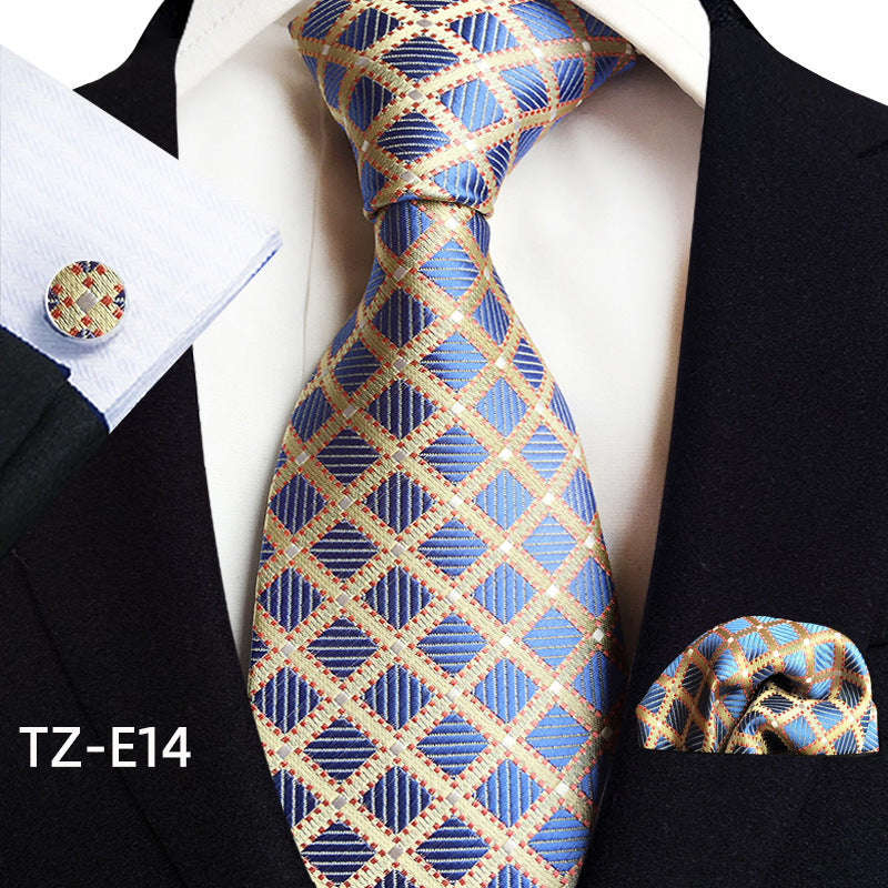 Paisley Tie Square Scarf Pocket Square Cufflinks Three-piece