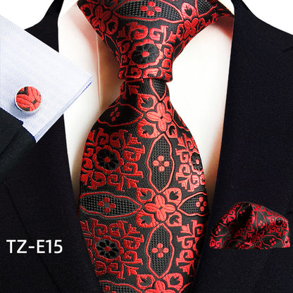 Paisley Tie Square Scarf Pocket Square Cufflinks Three-piece