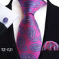 Paisley Tie Square Scarf Pocket Square Cufflinks Three-piece