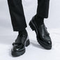 Slip-on Platform Height Increasing Men's Leather Loafers