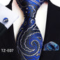 Paisley Tie Square Scarf Pocket Square Cufflinks Three-piece