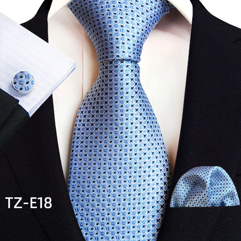 Paisley Tie Square Scarf Pocket Square Cufflinks Three-piece