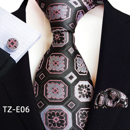 Paisley Tie Square Scarf Pocket Square Cufflinks Three-piece