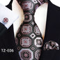 Paisley Tie Square Scarf Pocket Square Cufflinks Three-piece