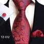 Paisley Tie Square Scarf Pocket Square Cufflinks Three-piece