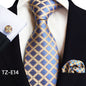 Paisley Tie Square Scarf Pocket Square Cufflinks Three-piece