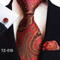 Paisley Tie Square Scarf Pocket Square Cufflinks Three-piece