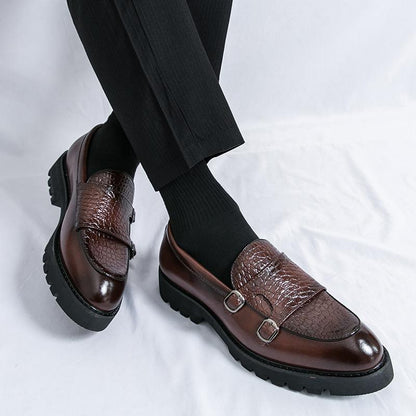 Slip-on Platform Height Increasing Men's Leather Loafers
