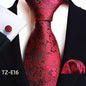 Paisley Tie Square Scarf Pocket Square Cufflinks Three-piece