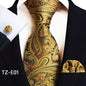Paisley Tie Square Scarf Pocket Square Cufflinks Three-piece