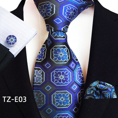 Paisley Tie Square Scarf Pocket Square Cufflinks Three-piece