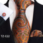 Paisley Tie Square Scarf Pocket Square Cufflinks Three-piece