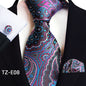 Paisley Tie Square Scarf Pocket Square Cufflinks Three-piece