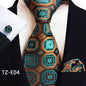 Paisley Tie Square Scarf Pocket Square Cufflinks Three-piece