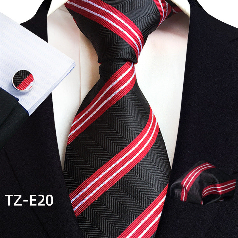 Paisley Tie Square Scarf Pocket Square Cufflinks Three-piece