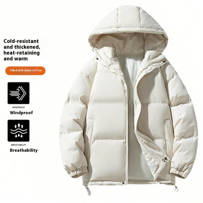Down Cotton-padded Jacket Men's Hooded Bread Coat