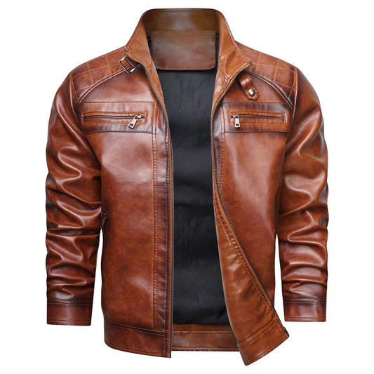Men's Retro Faux Leather Cafe Racer Jacket Stylish & Trendy