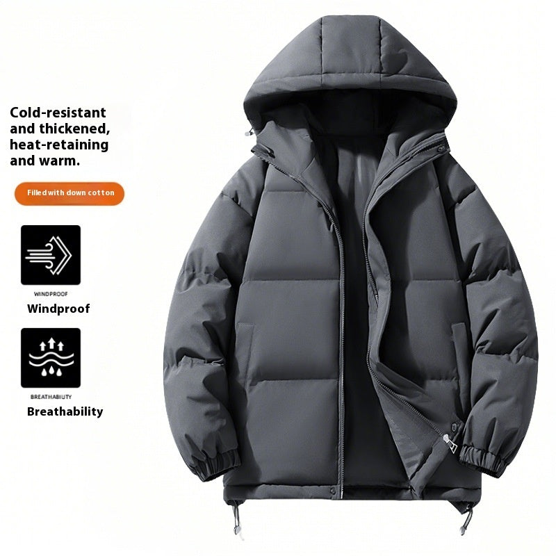 Down Cotton-padded Jacket Men's Hooded Bread Coat