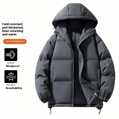 Down Cotton-padded Jacket Men's Hooded Bread Coat