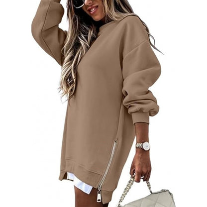 Fall Winter Fashion Stitching Side Zipper Design