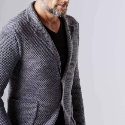Lapels Suit Casual Knitted Jacket Cardigan Sweater